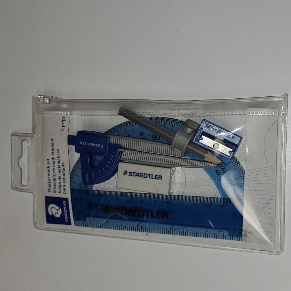 Student Math Set - Protractor, Pencil Compass, Ruler, etc.